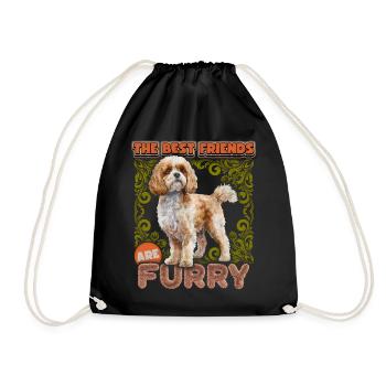 Illustration vintage de chien Cavapoo, drôle de dicton - Sac de sport léger - noir - Devant