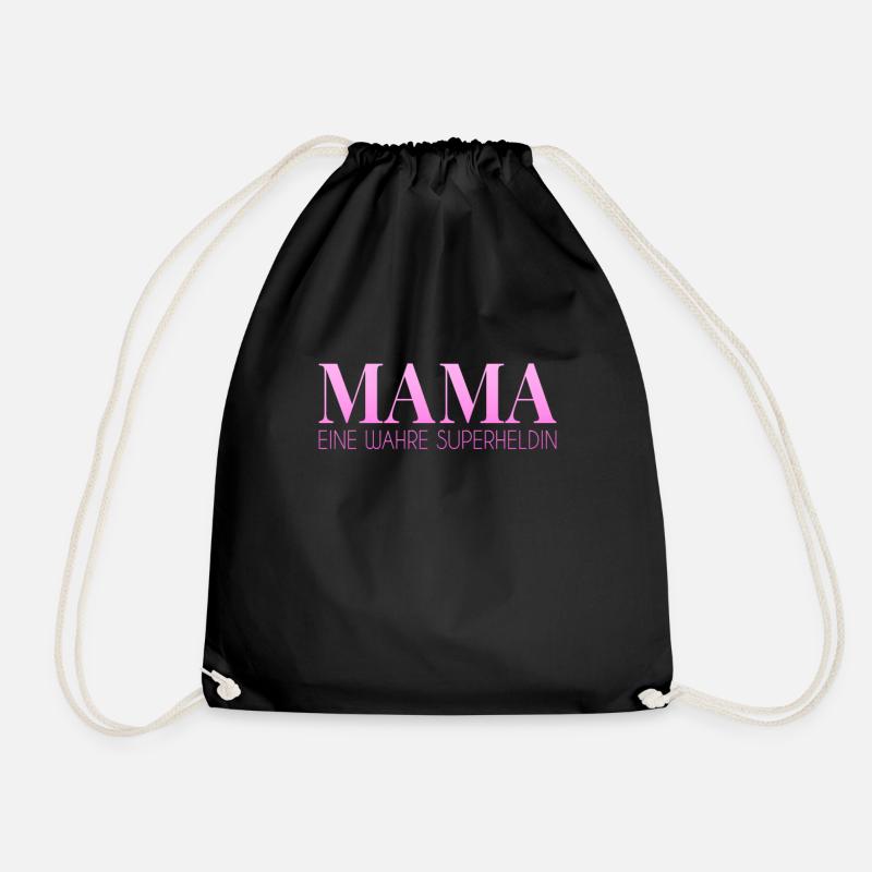Mama Superheldin Spruch - Turnbeutel - Schwarz