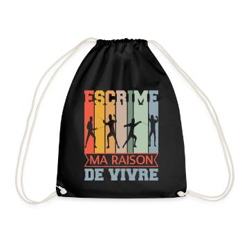 Escrime Raison Vivre Humour Escrimeur Vintage Fan - Sac de sport léger - noir - Devant