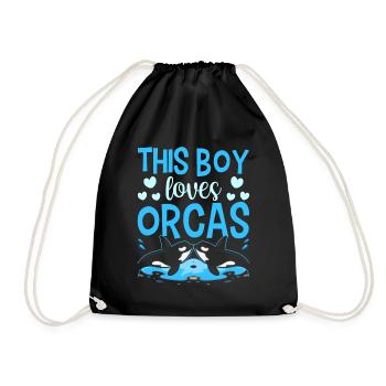 Ce garçon aime les orques de la mer protéger les baleines - Sac de sport léger - noir - Devant