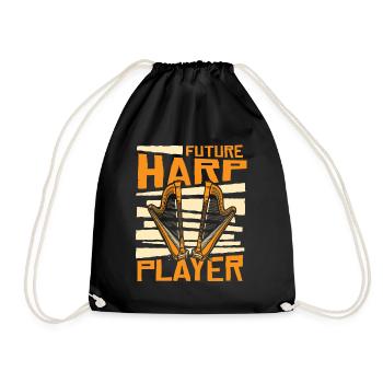 Future Harp Player Harfenmusik Harfe Harfenspieler - Turnbeutel - Schwarz - Vorne