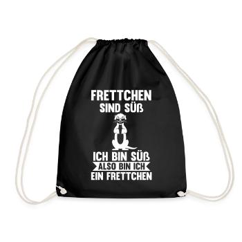 Frettchen sind süß ich bin süß also bin ich ein Fr - Turnbeutel - Schwarz - Vorne