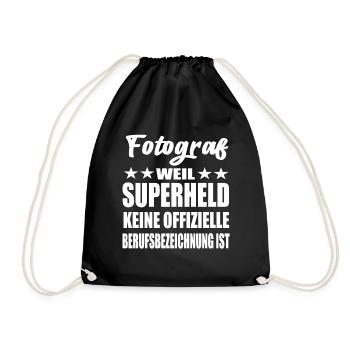 Fotograf Superheld Spruch - Turnbeutel - Schwarz - Vorne