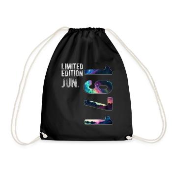 Limited Edition 1971 Juni Geburtstag Nordlichter - Turnbeutel - Schwarz - Vorne