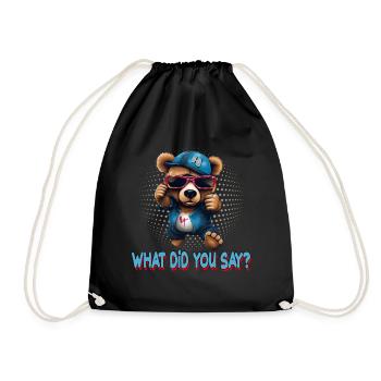 Streetstyle What Die You Say Bear Graffiti Kunst - Turnbeutel - Schwarz - Vorne