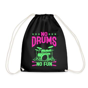 Drums Schlagzeuger Schlagzeugspieler Drummer - Turnbeutel - Schwarz - Vorne