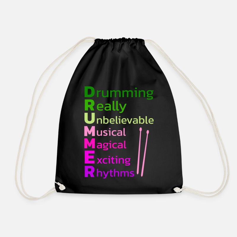 Drummers Drummers Drummers Drummers - Drawstring Bag - black