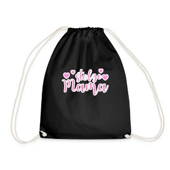 stolze Mama - Turnbeutel - Schwarz - Vorne
