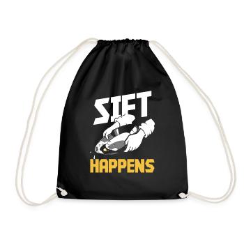 Siet Happens - Drawstring Bag - black - Front