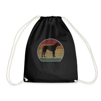 Retro Rhodesian Ridgeback Sunset - Drawstring Bag - black - Front