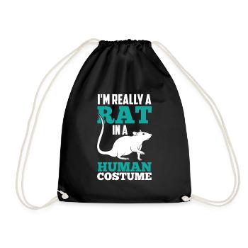 I'm a rat in a human costume - Drawstring Bag - black - Front