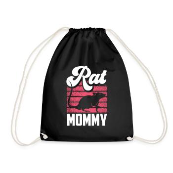 Rat Mom Rat Mom Rat Lover Cute Animal - Drawstring Bag - black - Front
