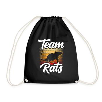 Team Rats Cute Rat Lover Animal - Drawstring Bag - black - Front