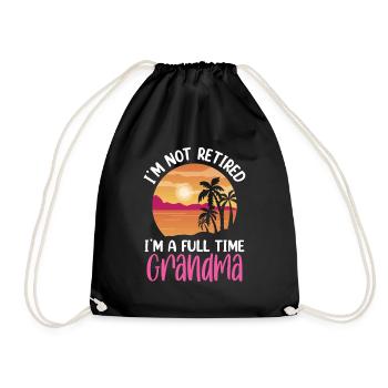 I'm not retired I'm a full time grandma - Drawstring Bag - black - Front