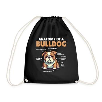 Explication du chien Anatomie d’un bouledogue - Sac de sport léger - noir - Devant