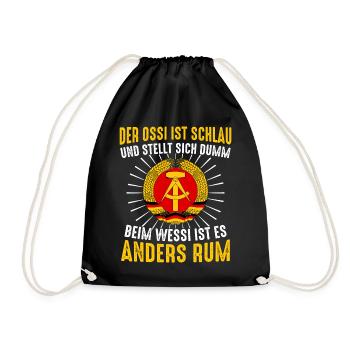 Ostdeutschland Osten Ossi DDR Heimat Ostblock - Turnbeutel - Schwarz - Vorne