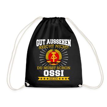 Ostdeutschland Osten Ossi DDR Heimat Ostblock - Turnbeutel - Schwarz - Vorne