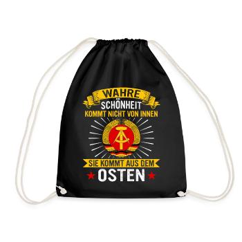 Ostdeutschland Osten Ossi DDR Heimat Ostblock - Turnbeutel - Schwarz - Vorne