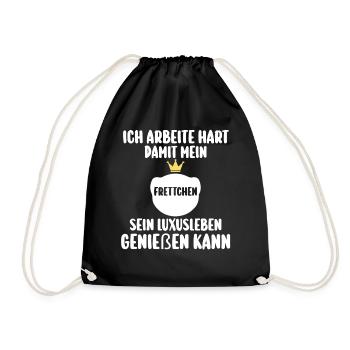 Ich arbeite hart damit mein Frettchen - Turnbeutel - Schwarz - Vorne