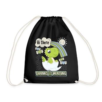Œuf de dinosaure avec bébé dino, dicton nouveau-né - Sac de sport léger - noir - Devant