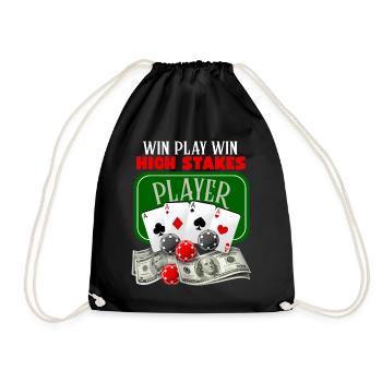 Poker, Jeu de poker, Jetons de poker, Dire - Sac de sport léger - noir - Devant