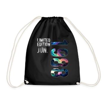 Limited Edition 1988 Juni Geburtstag Nordlichter - Turnbeutel - Schwarz - Vorne