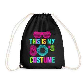 This is My 80s Costume Fancy eighties dress Party - Drawstring Bag - black - Front