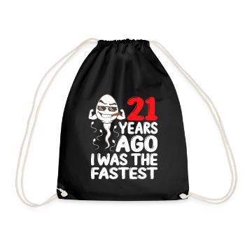 Robe bâillon d’anniversaire Il y a 21 ans, j’étais la plus rapide - Sac de sport léger - noir - Devant