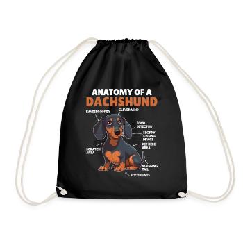 Explication du chien Anatomie d’un teckel - Sac de sport léger - noir - Devant