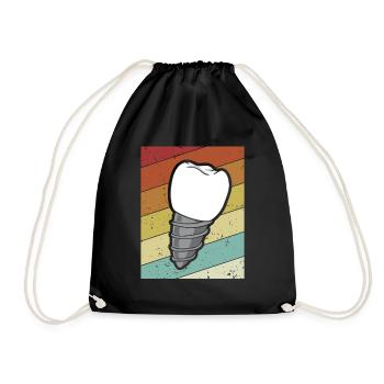 Retro Dental Technical Assistant Dental Laboratory - Drawstring Bag - black - Front