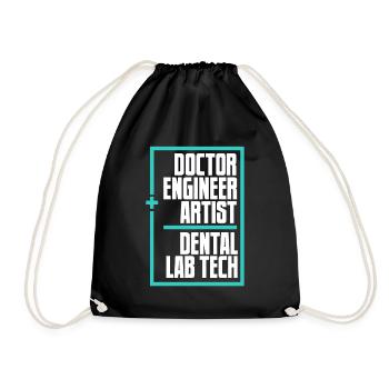Doctor Engineer Artist Dentallabor Zahnlabor - Turnbeutel - Schwarz - Vorne