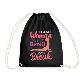 Contortion I Am Woman I Bend Gymnastics Backflip - Drawstring Bag - black - Front