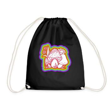 Pilze Hippie Kostüm Tie Dye Psychedelika - Turnbeutel - Schwarz - Vorne