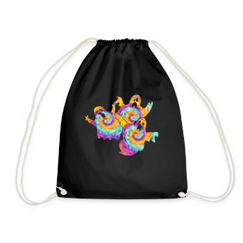 Tie Dye Candies Psychedelic Hippie Costume - Drawstring Bag - black - Front