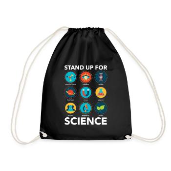 Stand Up For Science Biology Physics School - Drawstring Bag - black - Front