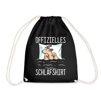 Offizielles Schlafshirt Ziege Schlafanzug Ziege - Turnbeutel - Schwarz - Vorne