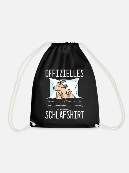 Offizielles Schlafshirt Ziege Schlafanzug Ziege - Turnbeutel - Schwarz