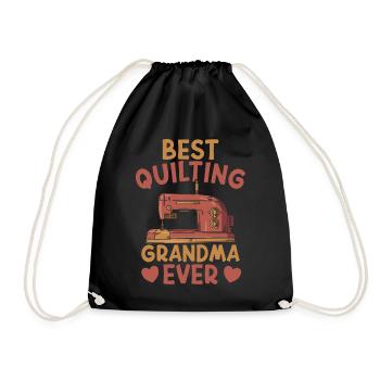 Quilting Quilter Quilt - Drawstring Bag - black - Front