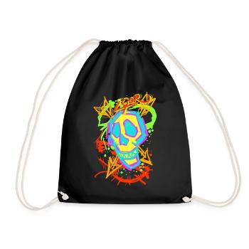 L.Gor Totenkopf Totenschädel Modern - Turnbeutel - Schwarz - Vorne
