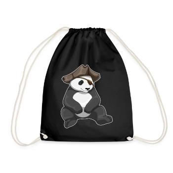 Chapeau de pirate panda - Sac de sport léger - noir - Devant