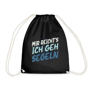 Mir reichts Ich geh segeln Segelboot Skipper - Turnbeutel - Schwarz - Vorne