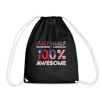 Born Taiwanese Taiwan American USA Citizenship - Drawstring Bag - black - Front