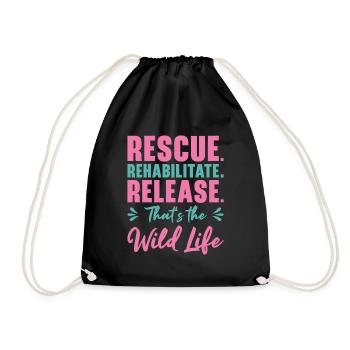 World Wildlife Day Animal Rescue Wildlife - Drawstring Bag - black - Front