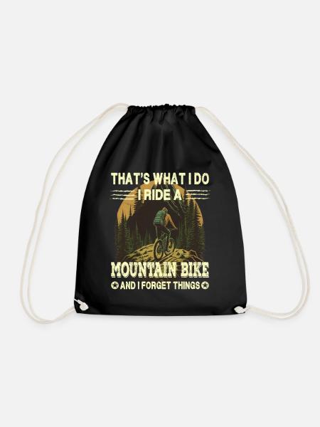 Das ist es, was ich tue: Ich fahre Mountainbike - Turnbeutel - Schwarz