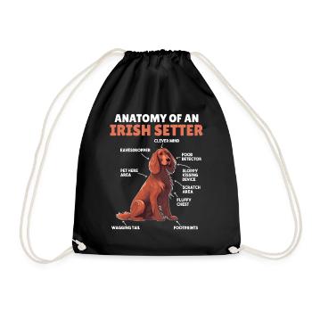 Dog Explanation Anatomy of an Irish Setter - Drawstring Bag - black - Front