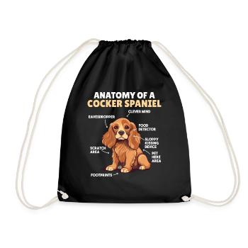 Explication du chien Anatomie d’un cocker - Sac de sport léger - noir - Devant