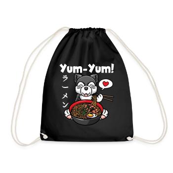 Anime Dog Ramen Noodles Husky Kawaii - Sac de sport léger - noir - Devant