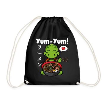 Anime Japonais Tortue Ramen Nouilles Kawaii - Sac de sport léger - noir - Devant