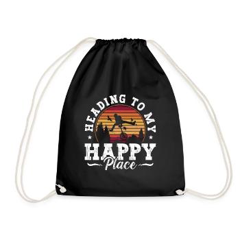 Unicycle Heading To My Happy Unicycling Unicyclist - Drawstring Bag - black - Front