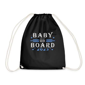Pregnant 2023 - Drawstring Bag - black - Front